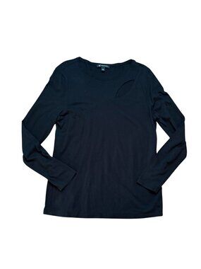 Inc International Concepts Womens Long Sleeve Blouse W/ Cutout-Black-L-GUC